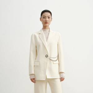 Designer Fall Chain Buckle Wool Double-faced Commuter Oversized Shoulder Suit