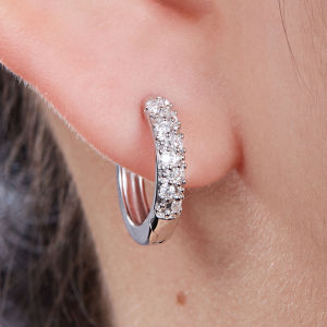 Mosu Earrings Hot Selling S925 Sterling Silver Moissanite Small Hoop Earring With GRA Certificate Fashion Women Fine Jewelry