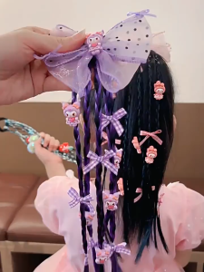 (USEE) 👑 Gradient Princess Crown Bow Hair Clips | Elegant Multicolor Hairpins for Kids  Sweet & Charming Look-FJ1267