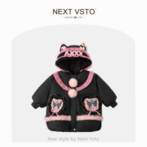 Herberly Princess Style down Jacket for Girls Warm Cute Winter Clothes Baby Coat Thickened Duck down Filling Cartoon Design