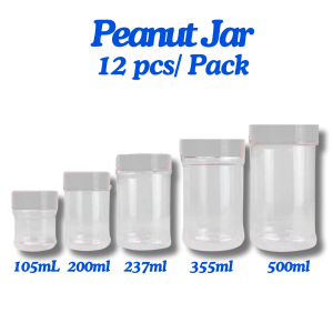 Peanut Plastic Jar -12 pcs/Pack (105mL / 200mL / 237mL / 355mL / 500mL)