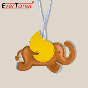 EverToner Handbag Pendant Leather Dumbo Car Key Ring Hand-stitched Pendant Female Cute Schoolbag Hanging Ornament