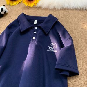 Áo Thun Nam Tay Ngắn Mùa Hè Thường Ngày Rộng Rãi Cổ Polo Phong Cách Nhật Bản Thời Trang Hợp Thời Trang Cho Cặp Đôi