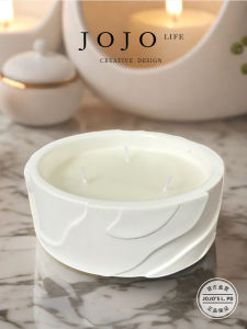 Simple Pattern Aromatherapy Candle Soap Cup Incense Container Ceramic Material Universal Use Home Decoration Accessories