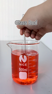 Glass Rod round end length 250-500mm diameter 10mm Glass Stirring Mixing Rod Laboratory Experiment Glassware  玻璃棒