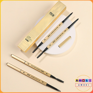 Amoki Natural Waterproof Lasting Eyebrow Pencil with Brush Double Heads Eyebrow Pencil