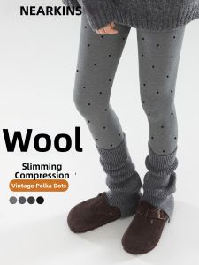 NEARKINS | Polka Dot Slimming Leggings for Women Autumn Winter Warm
