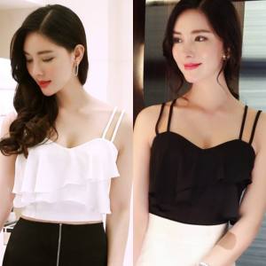 CFBOUTIQUE Korea Summer Flounce Crop Top