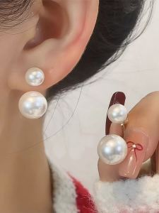Elegant Pearl Earrings Womens Fashion Korean Style Summer New Fresh out Alloy Plated Silver Gold Geometric Pattern Jewelry