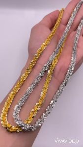 Dây chuyền xoắn titan 6 li Vòng cổ hoa mai titan màu 18k và vàng trắng TRANGSUCMOILUATUOI.RIN