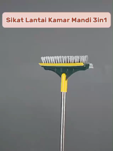 Sikat Kamar Mandi Sikat Pembersih Lantai Sikat Kamar Mandi & Toilet Sikat Pembersih Serbaguna 3 in 1 Wiper Lantai Serokan Air Pendorong Air Lantai Sikat Lantai Gagang panjang