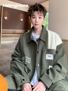 HetingHOME | เสื้อแจ็คเก็ตทรงหลวมสไตล์ทหารสีเขียวสำหรับผู้ชาย Hetinghome ฤดูใบไม้ร่วง 2025 เสื้อผ้าทำงานสไตล์อเมริกันสำหรับคู่รัก