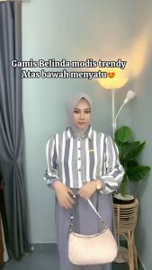 Belinda dress crinkle motif salur /  Gamis crinkle airflow busui friendly