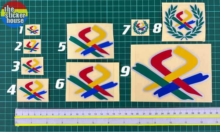 PANGKAH BENETTON LOGO / PANGKAH PADI STICKER CUTTING OVERLAPPING REFLECTIVE STICKER