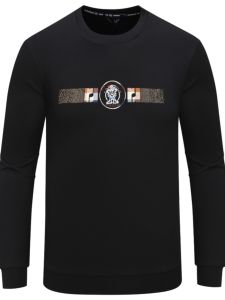 RN20 Mens Long Sleeve T-shirt Versatile Business Casual Fashionable Spring Autumn round Neck Standard Fit Casual T-shirt