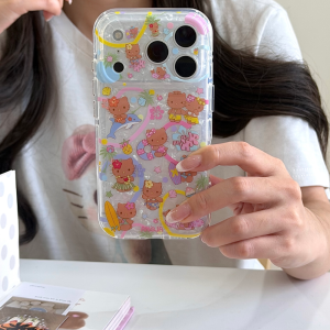 Sanrio | Round Edge Precise Hole Shell Hello Kitty Phone Case Large Window Lens Protector Shockproof Cover For iPhone 17 16 15 17 Pro Max