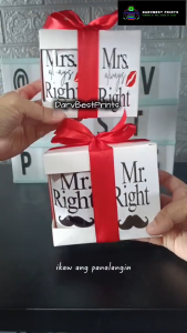 COUPLE MUG WITH BOX AND RIBBON CUSTOMIZED PERSONALIZED CAN ADD NAMES 2 PCS MUG