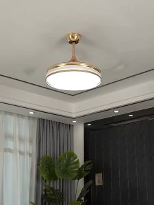 Light Luxury Ceiling Fan With Led Light Remote Control Fan Light Invisible Fan Ceiling Fan Light Light tri-color Light