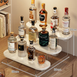 evesigar | Tabletop Wine Display Rack Bar Tiered Wine and Glass Organizer