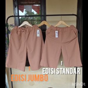 Realpict💯 KULOT 3/4 POPULER All Size L s.d. 5L BB 45 - 90kg Ada Saku - Crepe Premium Ringan Tebal Melar Celana