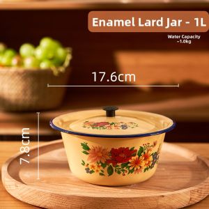 LUTUMEI | Heat-Resistant Large Capacity Lard Storage Jar