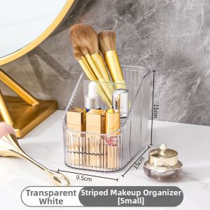 LUTUMEI | Stripped Design Multi-compartment Makeup Organizer