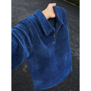 ZHUOCAN | Dragon Scale Half-Zip Polo Short Sleeve Breathable Thin T-Shirt