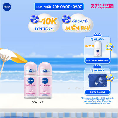 Bộ 2 Lăn Ngăn Mùi NIVEA Pearl & Beauty Ngọc Trai Dưỡng Trắng Da (50 ml) - 83735