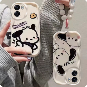 Suitable for Oppoa52 Series Phone Case A55 Cute Pacha Dog New Arrival A56 Super Cute A57 5G Cartoon Silicone Men and Women A55s Fashion Bracelet A56s Stylish Airbag Drop-Resistant Student Girlfriends