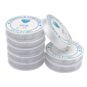 0.25/0.3/0.35/0.4/0.45/0.5/0.6/0.7/0.8mm 1 Roll Fish Line Wire Clear Non-stretch Strong Nylon Beading Cord Thread for DIY Jewelry Making