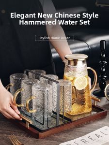 CRISTALGLASS | Vintage Hammered Glass Water Set