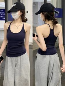 LANMENGYA | Navy Adjustable Straps Bralette Tank Top New Arrival Pad Included Flattering Fit