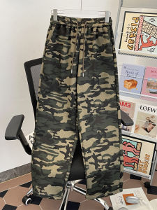 กางเกงขายาวทรงตรงขากว้างสไตล์อเมริกันสำหรับผู้ชาย รุ่น Outdoor ลายพราง Leisure กางเกง สไตล์สปอร์ต กางเกงขายาว ฤดูใบไม้ร่วง ทันสมัย Vintage หลวม Fit