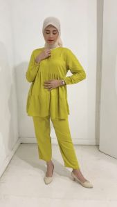 ONE SET PILUH/Setelan Celana Panjang Rayon Wanita Dewasa terbaru/Oneset muslimah premium modern