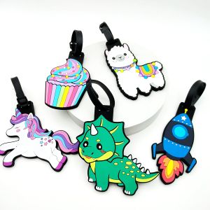 1pc Cute Dinosaur Unicorn Luggage Tag Airport Luggage Backpack Anti Loss ID Tag Pendant Work Name Identification Tag Pendant