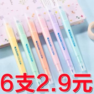 Double Head Fluorescent Pen Set for Students Class Notes Highlighter Pen Marking Pen Scrapbooking Drawing Watercolor Pen