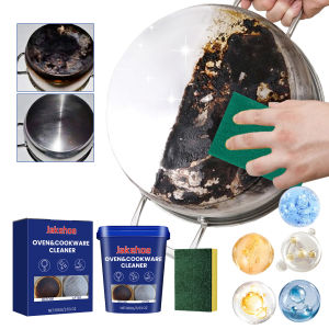 Powerful Stainless Steel Cleaner Paste Remove Burnt Black Stains Grease Rust from Cookware Restores Shine for Home Kitchen Clean