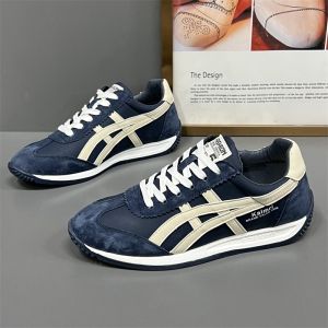 Hong Kong Mens Low-Top Casual Shoes 2023 Autumn New Style Sporty Versatile Genuine Leather Board Shoes Fashionable Canvas Sneakers