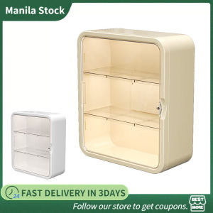 Bathroom Organizer Waterproof Wall-Mounted Storage Box Dustproof Cosmetic Storage Cabinet Makeup Organizer Box Plastic