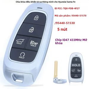 Chìa Khóa Điều Khiển Từ Xa Ô Tô Hyundai Santa Fe 2021 2022 95440-S1570 95440-S1530 TQ8-FOB-4F27 Chip ID47 433MHz Thẻ Từ Gần ABS+Kim Loại