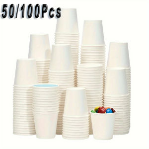 50/100PCS Disposable Small Paper Cup Tasting Cup  Perfect for Coffee Candy Juice Home Supermarket Holiday Party Activities