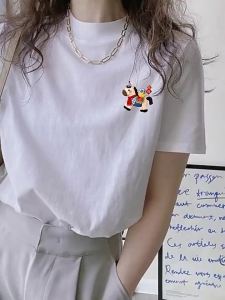 SUSHOUWANGE | Crew Neck Cartoon Printed T-Shirt