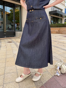 Plus Size Slimming Dress Doll Collar Jean Set 2 Pieces