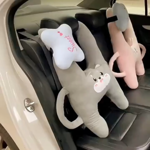 Prevent Leaning Head Back Seat Sleeping Comfort During Long Distance Travel Kids Car Neck Pillow with Seat Belt Safety Sleep Aid