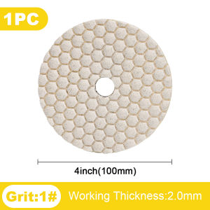 Casaverde 1PC 4"/100mm 3 Step Diamond Polishing Pads Dry Buff Disc for Marble Granite Concrete Abrasive Grinding