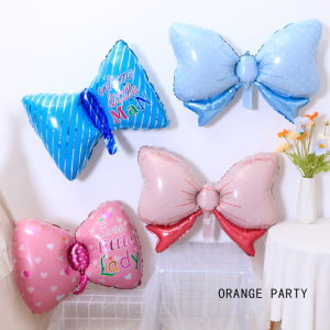 Pink Butterfly Knot Aluminum Foil Balloons Girl Heart Birthday Party Decoration Scene Arrangement Baby One Hundred Days Celebration