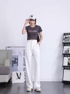 Super Good Shape High-Waisted Wide-Legged Pants With Straight Buckle Front