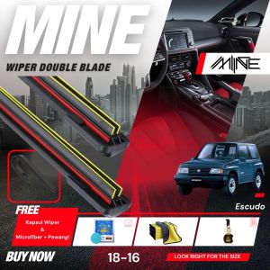 Wiper Frameless Double Blade SUZUKI ESCUDO 1 Pasang FREE BONUS