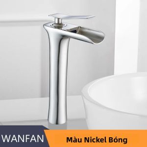 Vòi Phòng Tắm Màu Trắng Hiện Đại Vòi Trộn Một Lỗ Kiểu Thác Nước Vòi Nước Nóng Lạnh Vòi Chậu Rửa Hiện Đại Có Van Gốm