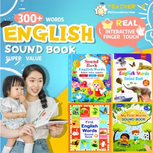 English Talking Book for Kids - Interactive Educational Toy with Sound Pen Toddlers Learning Toys 2-5 Years Bilingual Audio Book & Cognitive Gift Set